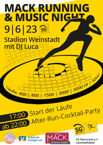 Running & Music Nacht in Weinstadt am Freitag, 09.06.2023