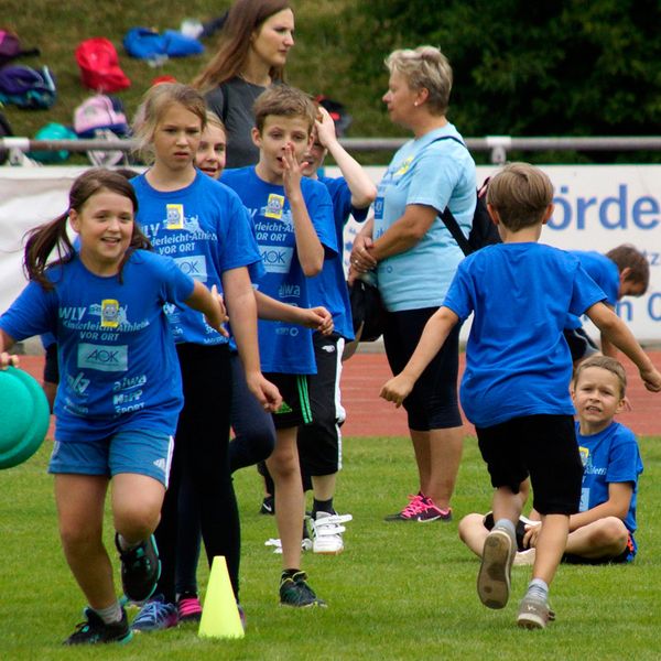 Kinderleichtathletik vor Ort am 28. Juni 2018 in Stuttgart-Degerloch