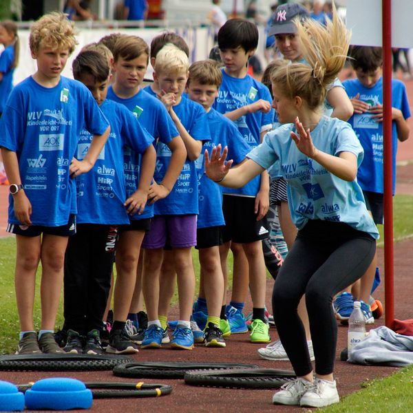 Kinderleichtathletik vor Ort am 28. Juni 2018 in Stuttgart-Degerloch