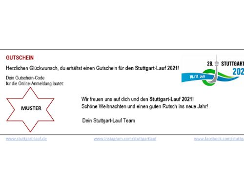 Gutschein für den Stuttgart-Lauf 2021 verfügbar