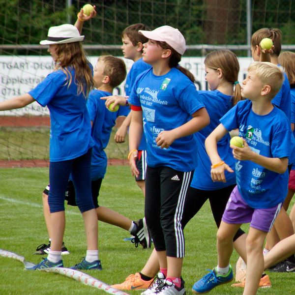 Kinderleichtathletik vor Ort am 28. Juni 2018 in Stuttgart-Degerloch