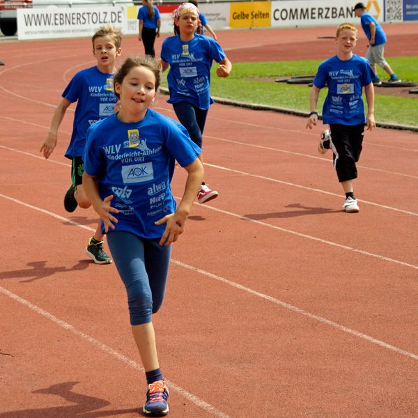 Kinderleichtathletik vor Ort am 28. Juni 2018 in Stuttgart-Degerloch